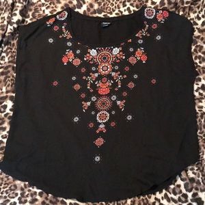 Black Floral Blouse